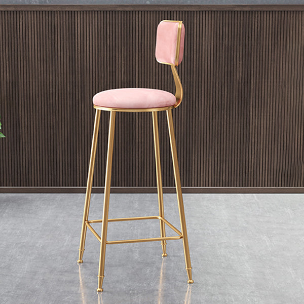 Glam Gold Legs Bar Stools Living Room Upholstered Counter Chair