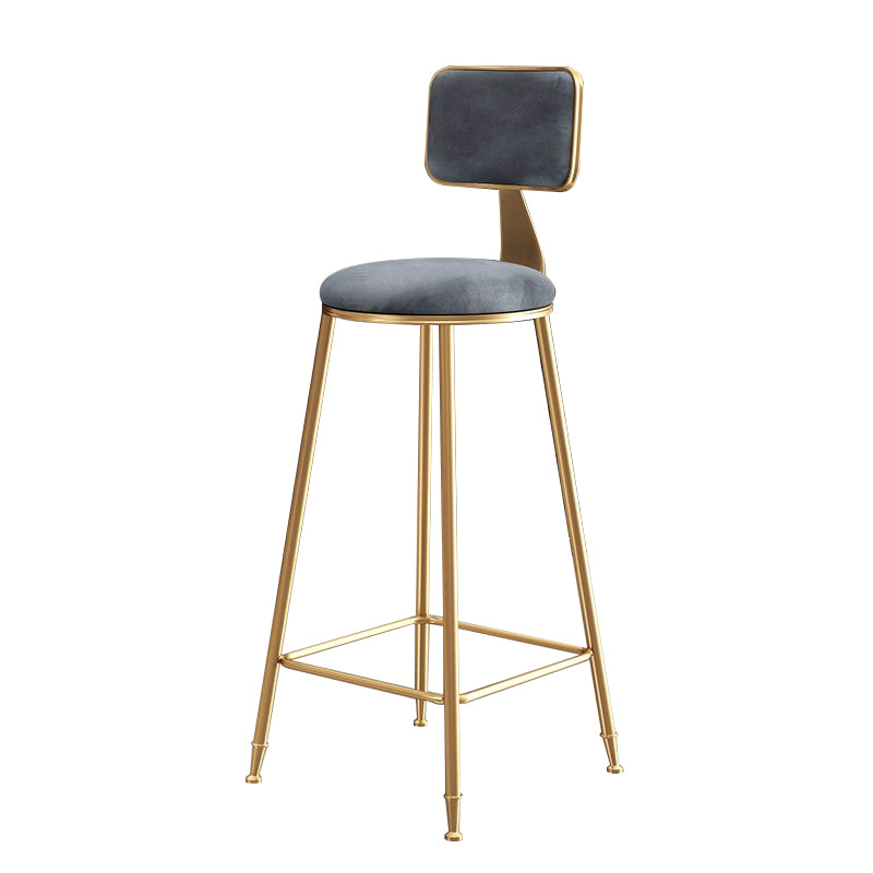 Glam Gold Legs Bar Stools Living Room Upholstered Counter Chair