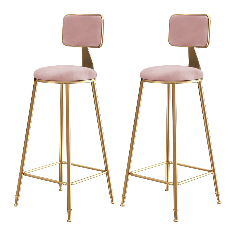 Glam Gold Legs Bar Stools Living Room Upholstered Counter Chair