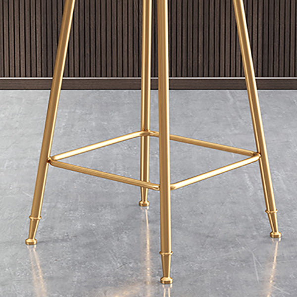 Glam Gold Legs Bar Stools Living Room Upholstered Counter Chair