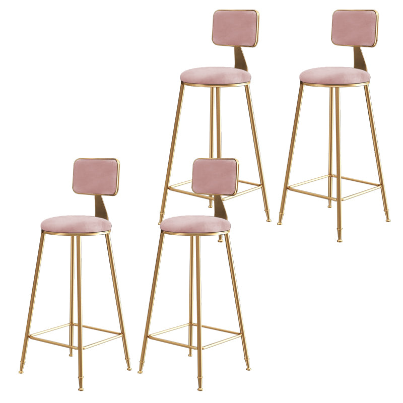 Glam Gold Legs Bar Stools Living Room Upholstered Counter Chair