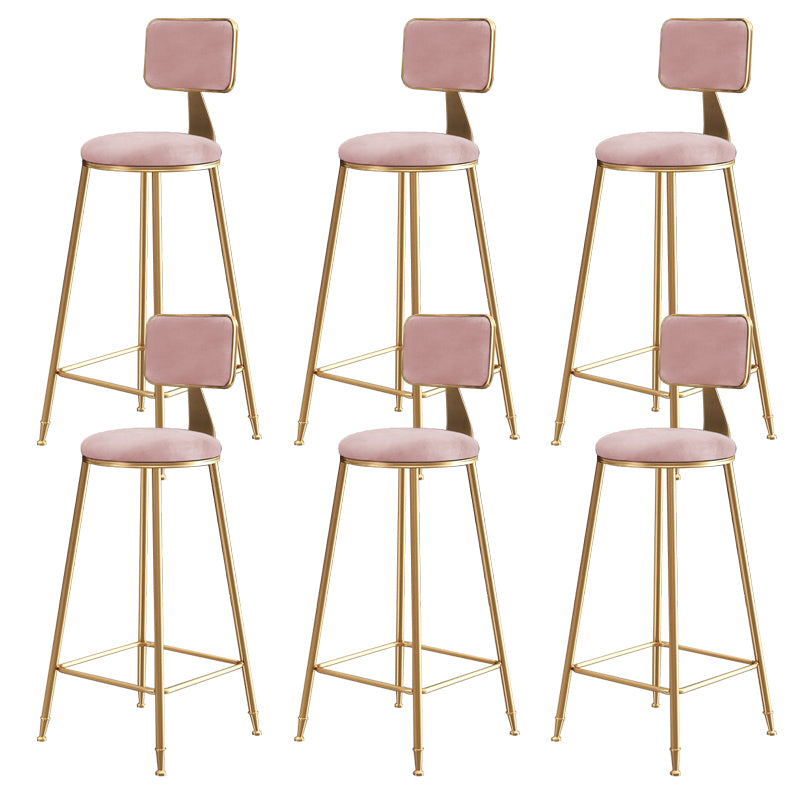 Glam Gold Legs Bar Stools Living Room Upholstered Counter Chair