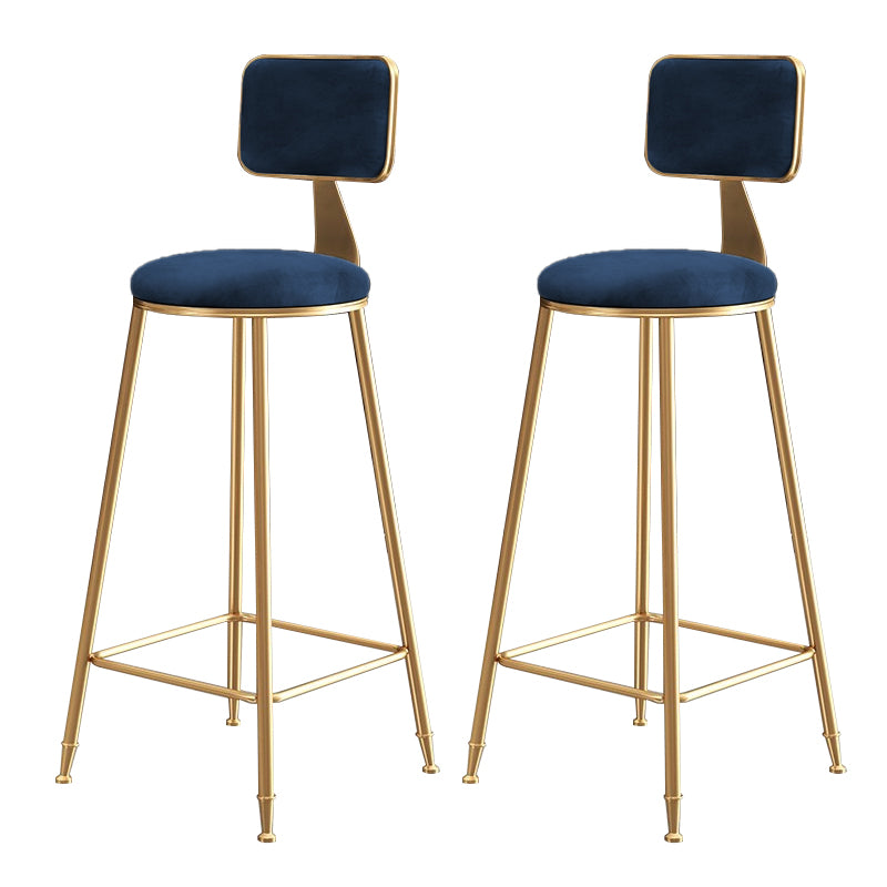 Glam Gold Legs Bar Stools Living Room Upholstered Counter Chair