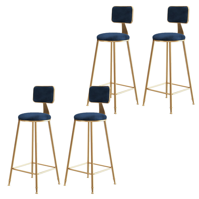 Glam Gold Legs Bar Stools Living Room Upholstered Counter Chair