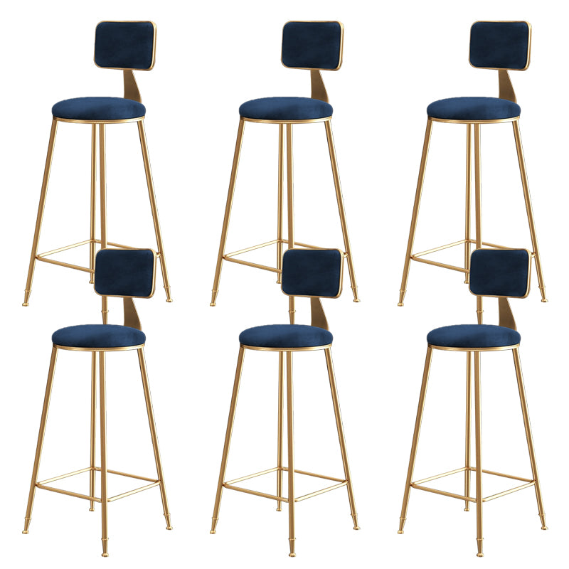 Glam Gold Legs Bar Stools Living Room Upholstered Counter Chair