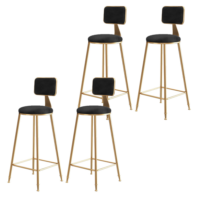 Glam Gold Legs Bar Stools Living Room Upholstered Counter Chair