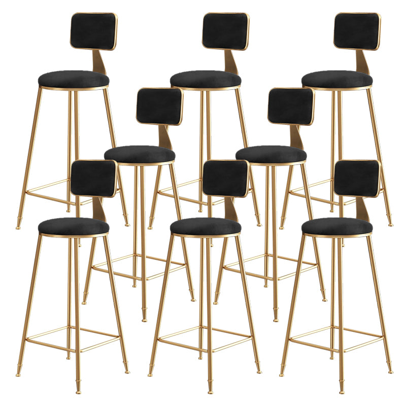 Glam Gold Legs Bar Stools Living Room Upholstered Counter Chair