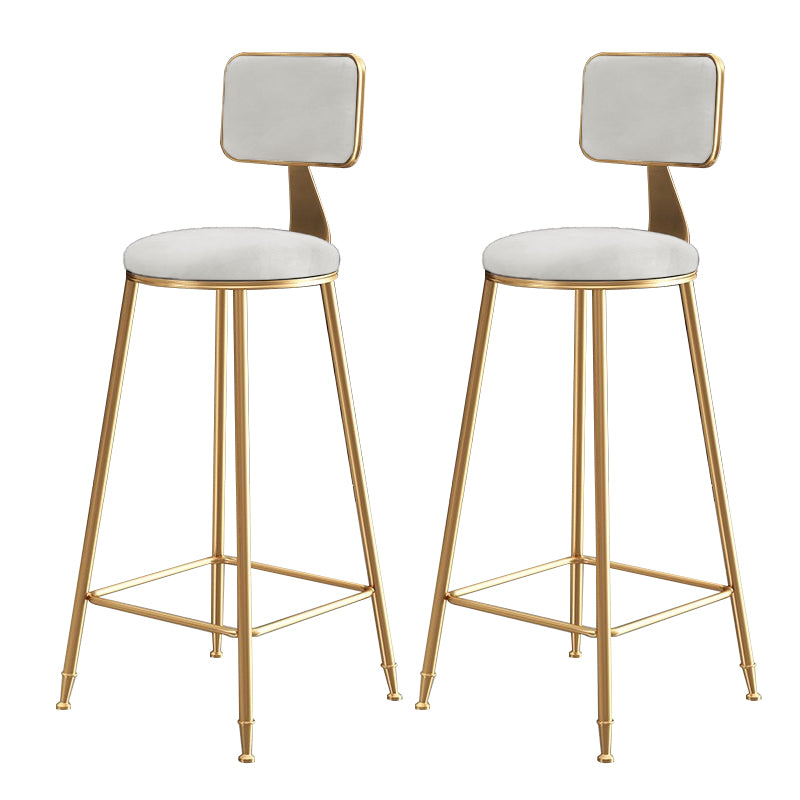 Glam Gold Legs Bar Stools Living Room Upholstered Counter Chair