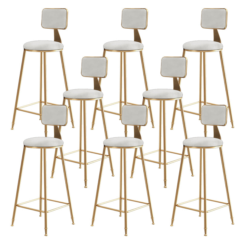 Glam Gold Legs Bar Stools Living Room Upholstered Counter Chair