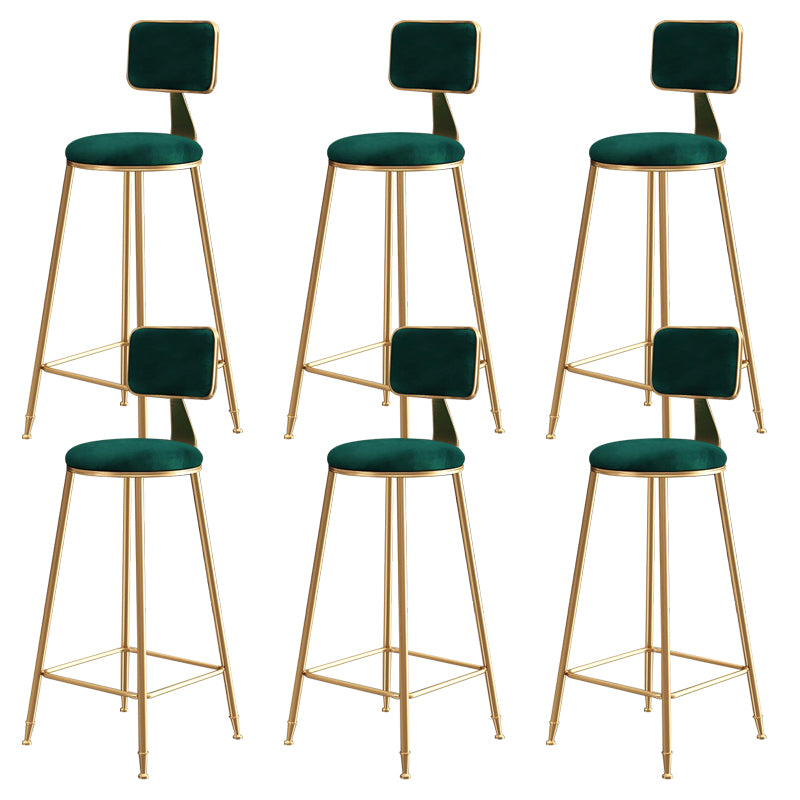 Glam Gold Legs Bar Stools Living Room Upholstered Counter Chair