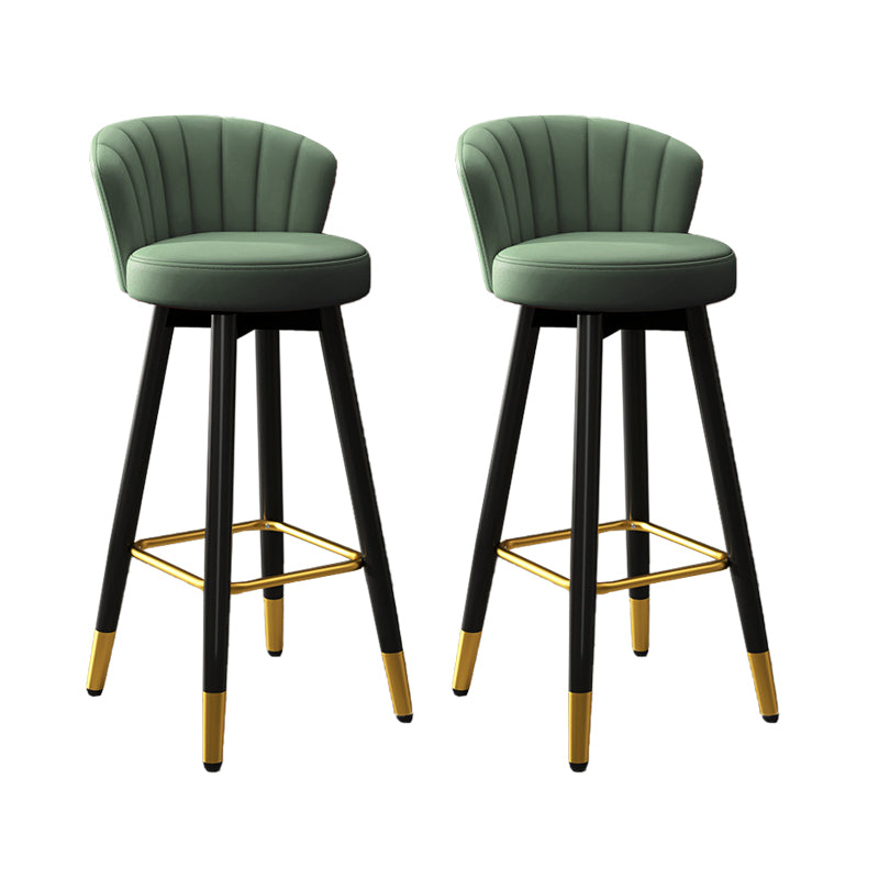 Contemporary Metal Legs Bar Stools Faux Leather Living Room Counter Chair