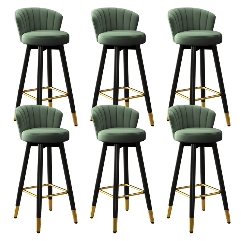Contemporary Metal Legs Bar Stools Faux Leather Living Room Counter Chair