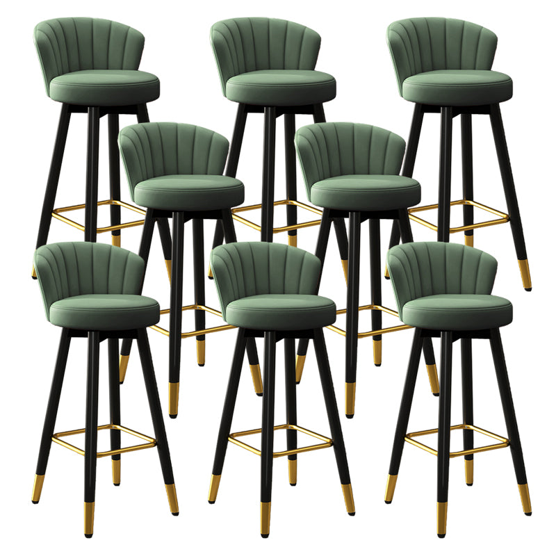 Contemporary Metal Legs Bar Stools Faux Leather Living Room Counter Chair
