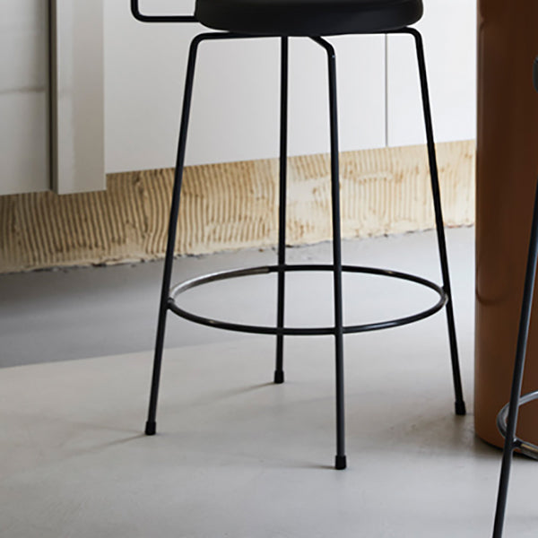 Industrial Style Metal Bar Stool Footrest Counter Stool for Living Room