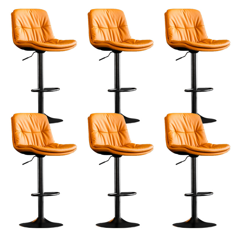 Contemporary Metal Legs Bar Stools Indoor Faux Leather Counter Chair