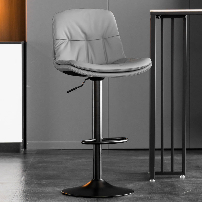Contemporary Metal Legs Bar Stools Indoor Faux Leather Counter Chair
