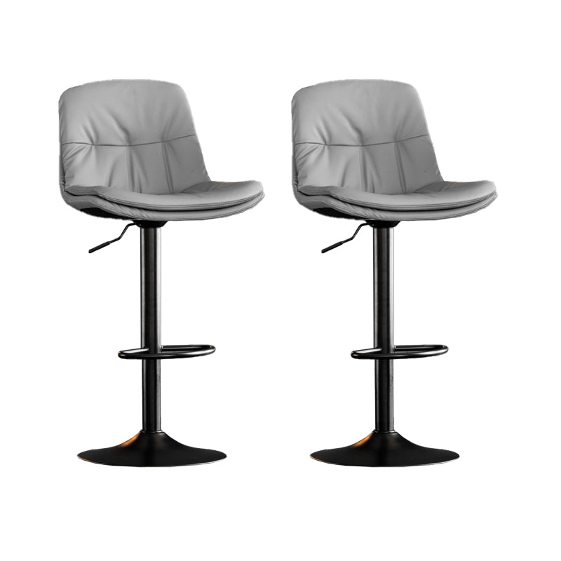 Contemporary Metal Legs Bar Stools Indoor Faux Leather Counter Chair