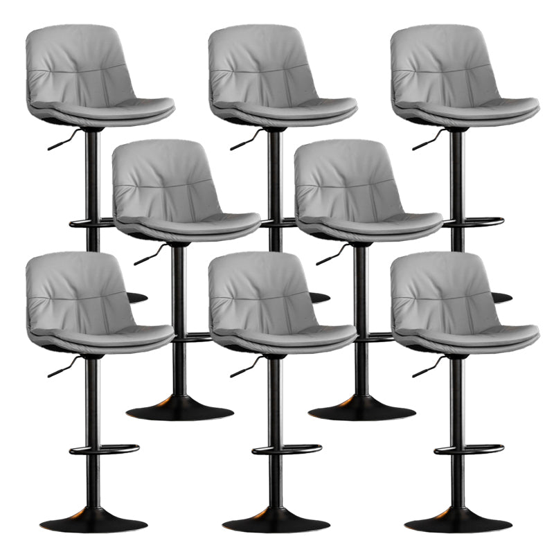 Contemporary Metal Legs Bar Stools Indoor Faux Leather Counter Chair