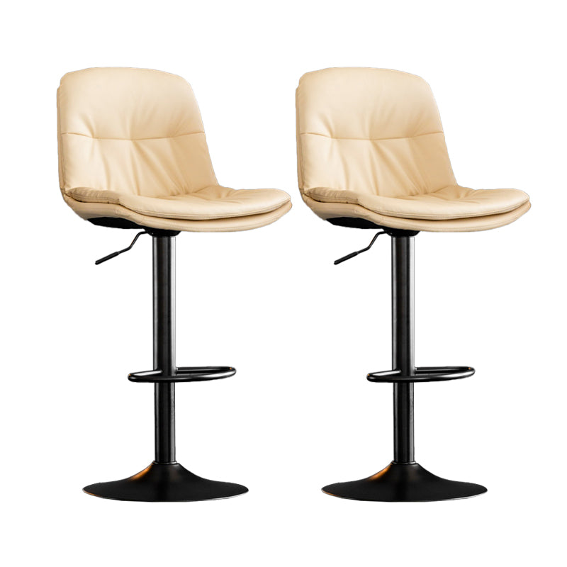 Contemporary Metal Legs Bar Stools Indoor Faux Leather Counter Chair