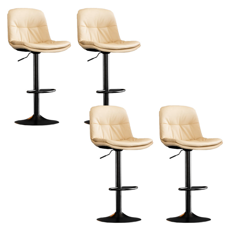 Contemporary Metal Legs Bar Stools Indoor Faux Leather Counter Chair