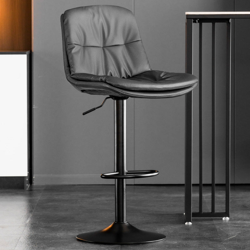 Contemporary Metal Legs Bar Stools Indoor Faux Leather Counter Chair
