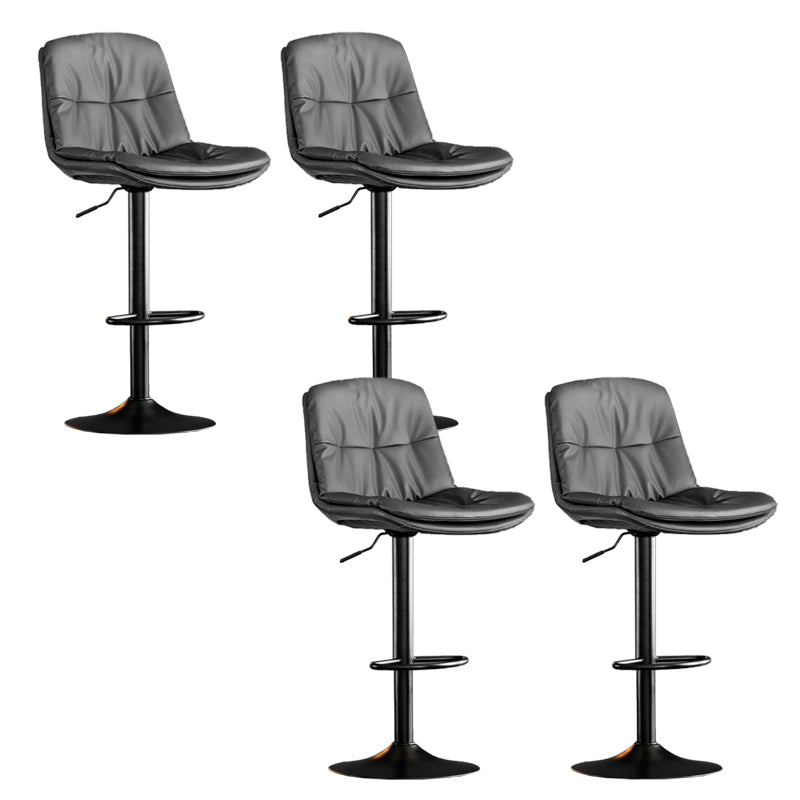 Contemporary Metal Legs Bar Stools Indoor Faux Leather Counter Chair
