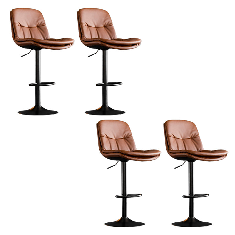 Contemporary Metal Legs Bar Stools Indoor Faux Leather Counter Chair