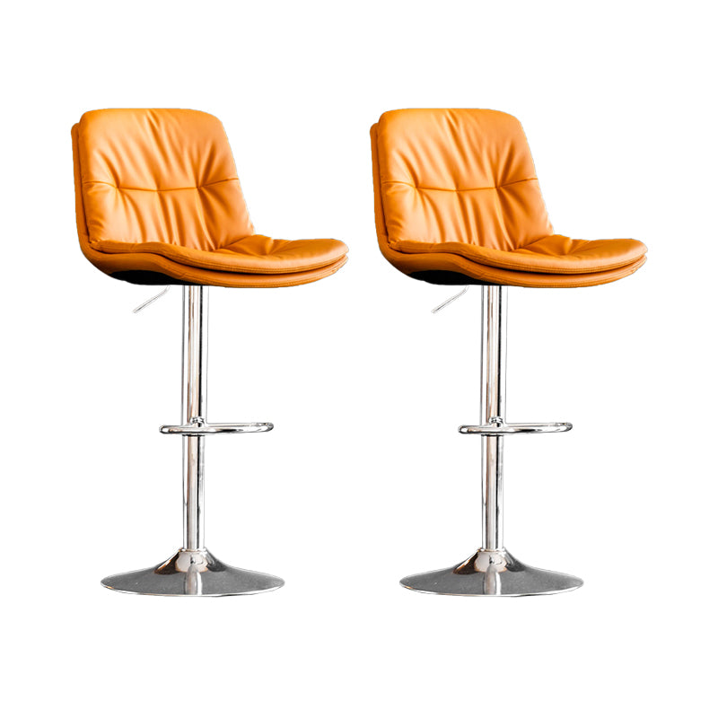 Contemporary Metal Legs Bar Stools Indoor Faux Leather Counter Chair