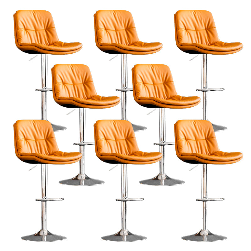 Contemporary Metal Legs Bar Stools Indoor Faux Leather Counter Chair
