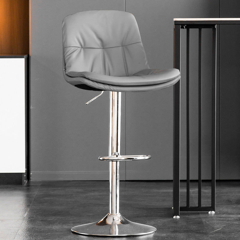 Contemporary Metal Legs Bar Stools Indoor Faux Leather Counter Chair