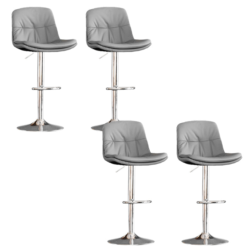 Contemporary Metal Legs Bar Stools Indoor Faux Leather Counter Chair