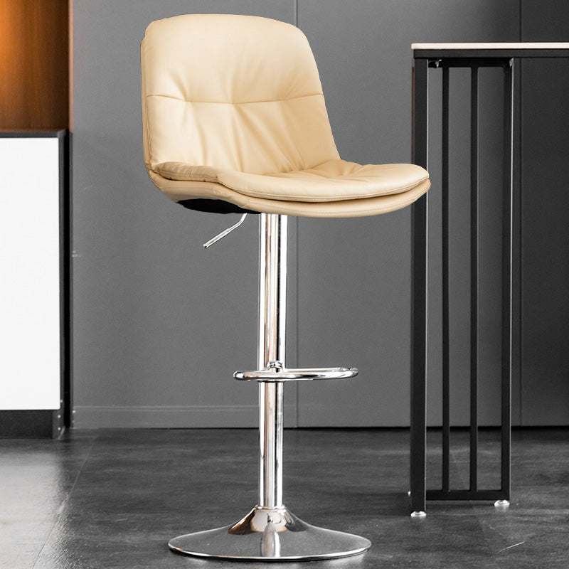 Contemporary Metal Legs Bar Stools Indoor Faux Leather Counter Chair
