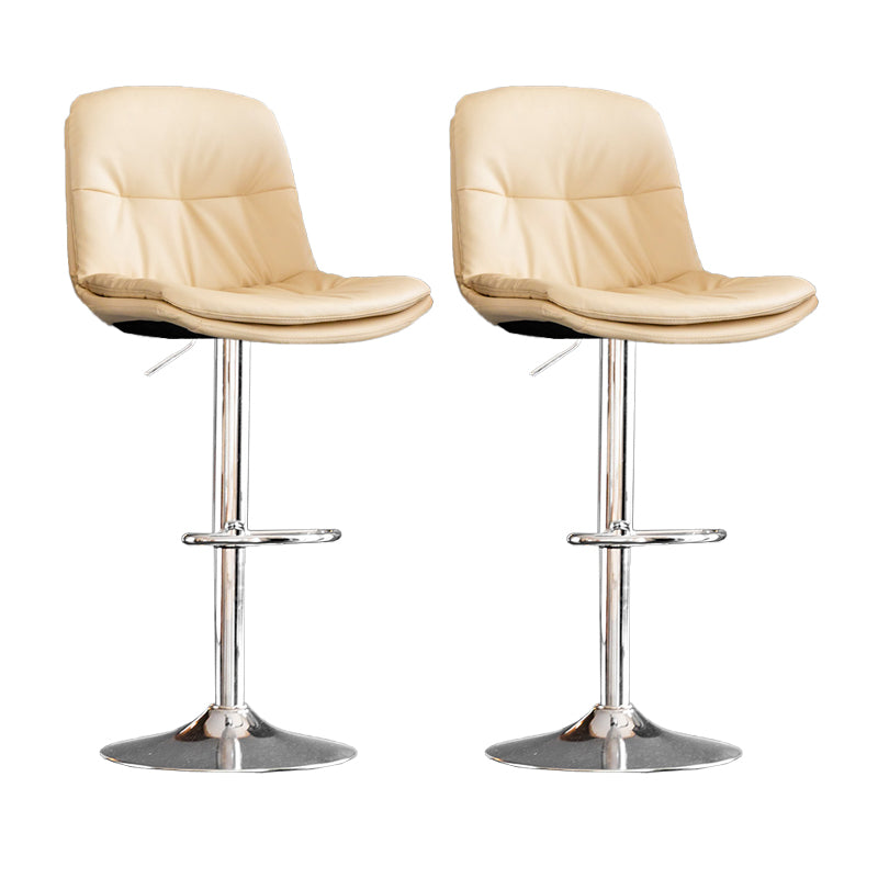 Contemporary Metal Legs Bar Stools Indoor Faux Leather Counter Chair