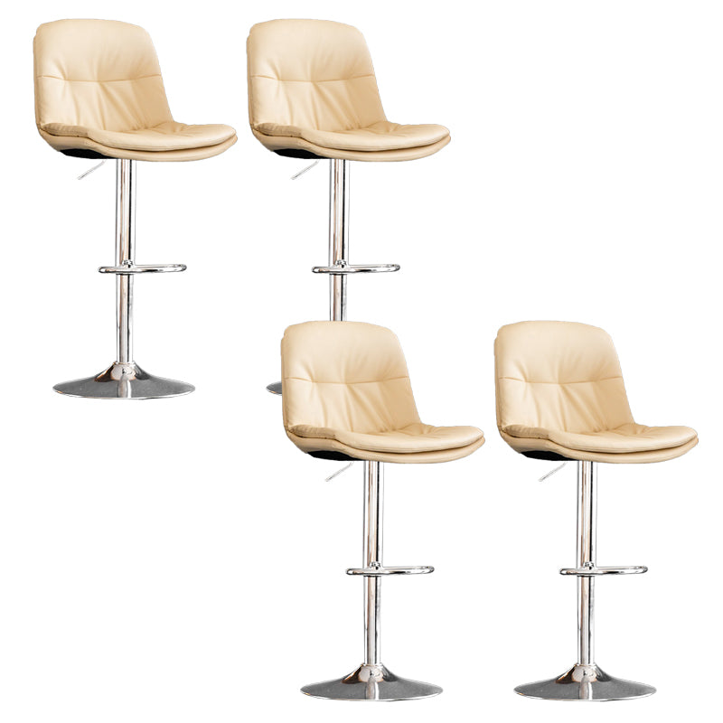 Contemporary Metal Legs Bar Stools Indoor Faux Leather Counter Chair