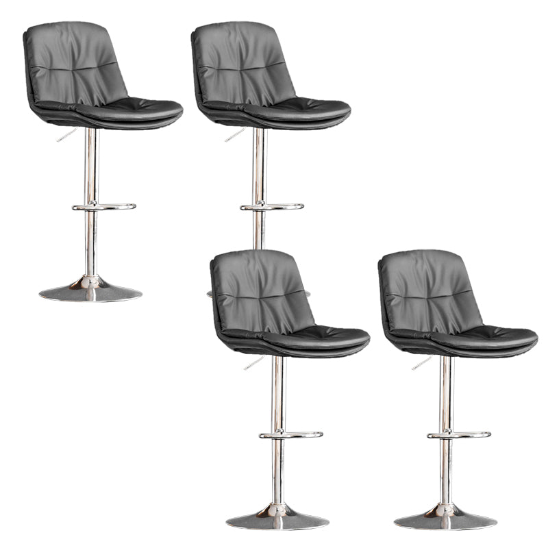 Contemporary Metal Legs Bar Stools Indoor Faux Leather Counter Chair
