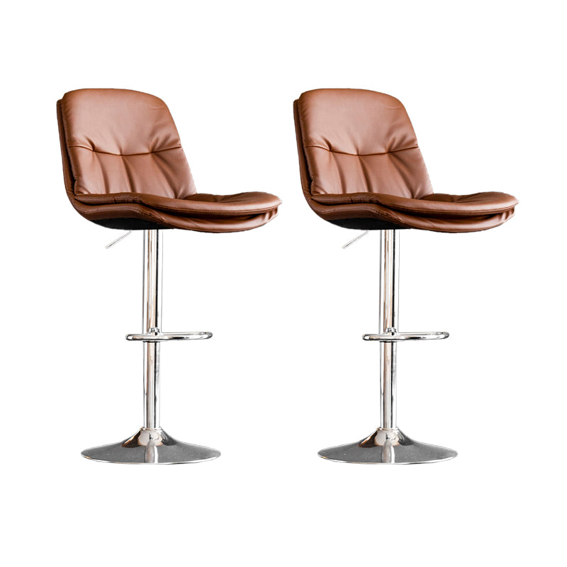 Contemporary Metal Legs Bar Stools Indoor Faux Leather Counter Chair