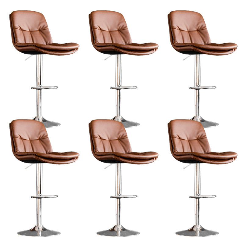 Contemporary Metal Legs Bar Stools Indoor Faux Leather Counter Chair