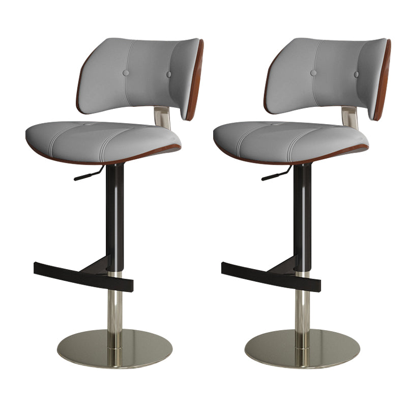 Glam Style Metal Bar Stool Footrest Counter Stool for Living Room