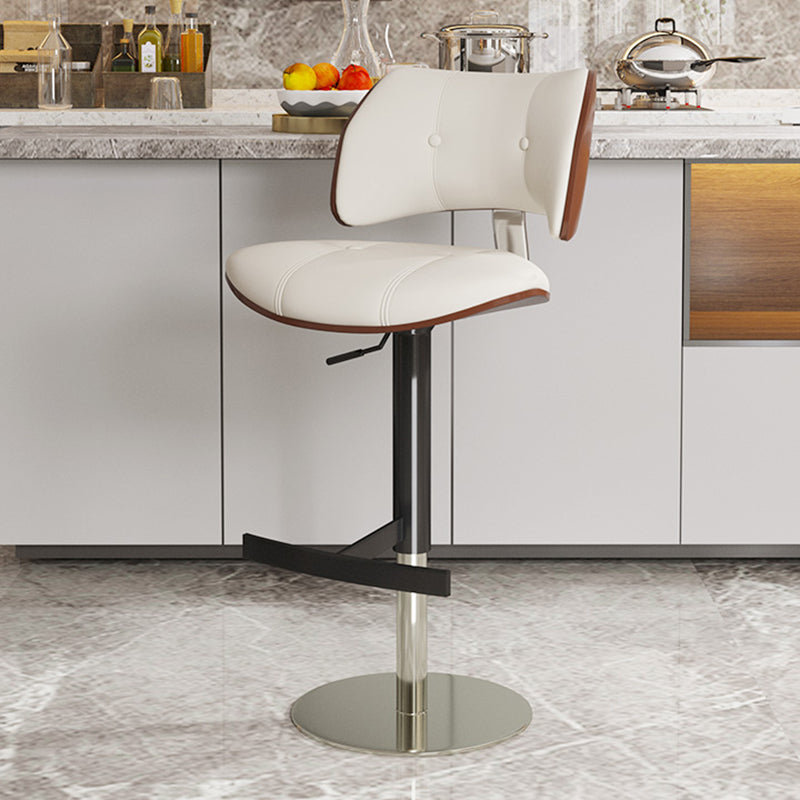 Glam Style Metal Bar Stool Footrest Counter Stool for Living Room