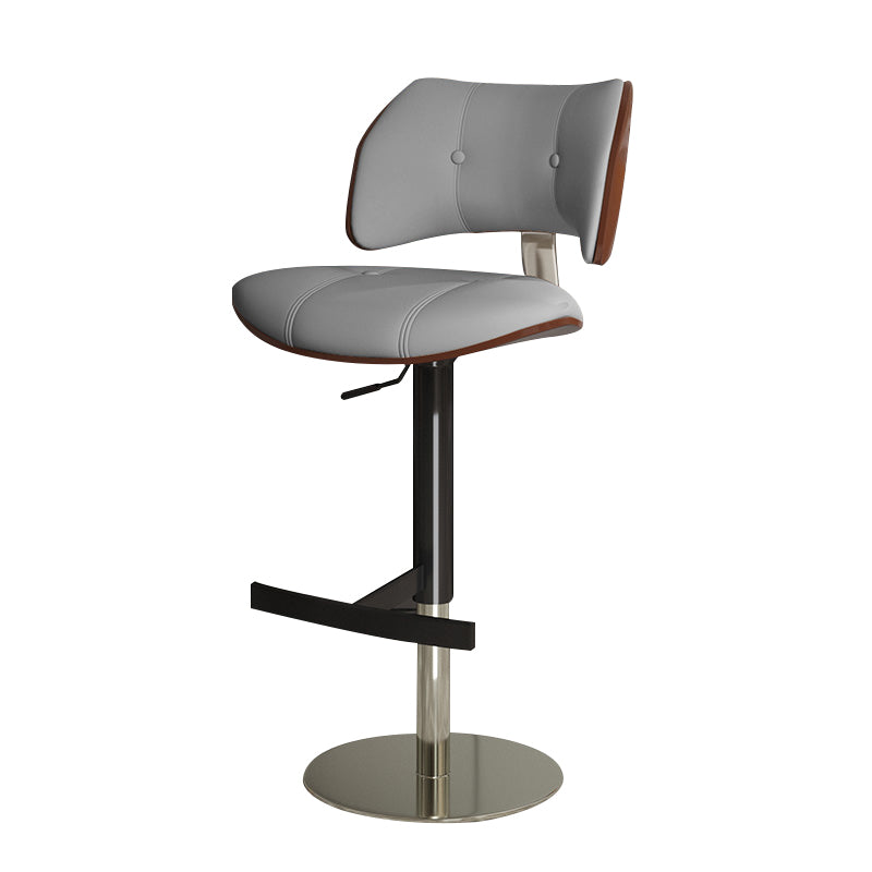 Glam Style Metal Bar Stool Footrest Counter Stool for Living Room