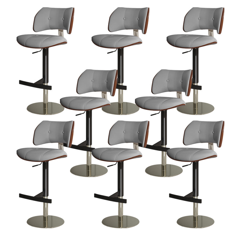 Glam Style Metal Bar Stool Footrest Counter Stool for Living Room