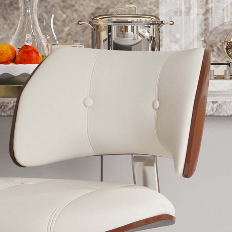 Glam Style Metal Bar Stool Footrest Counter Stool for Living Room