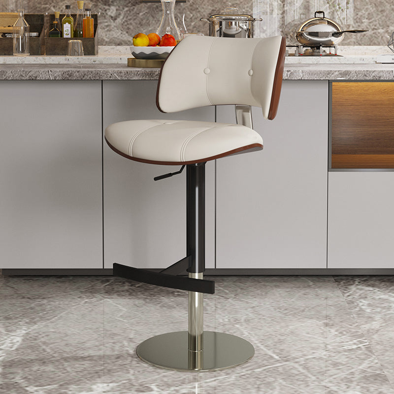 Glam Style Metal Bar Stool Footrest Counter Stool for Living Room