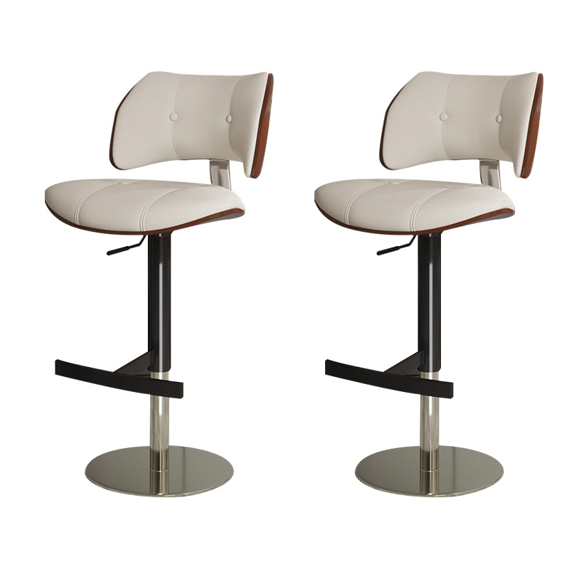 Glam Style Metal Bar Stool Footrest Counter Stool for Living Room