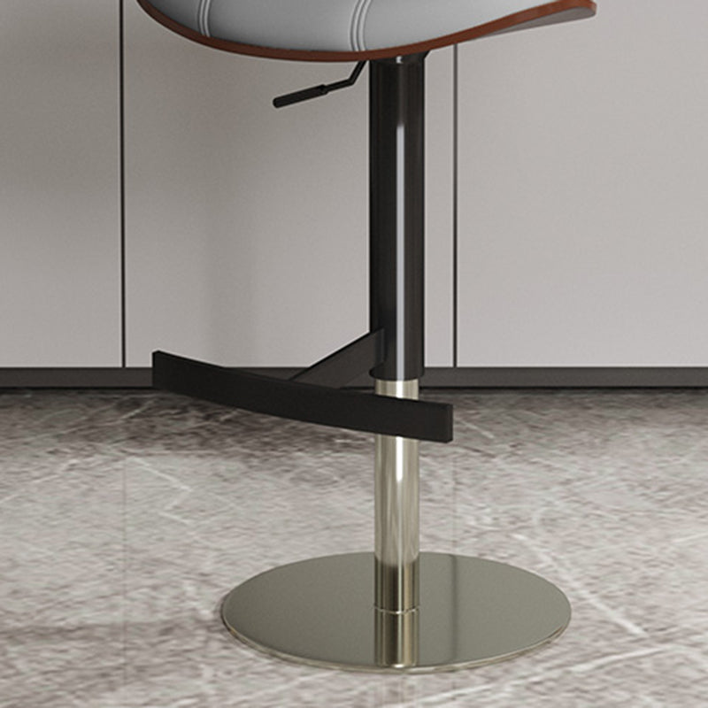 Glam Style Metal Bar Stool Footrest Counter Stool for Living Room