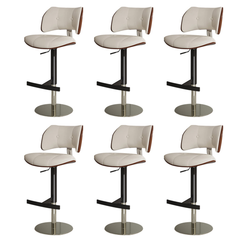 Glam Style Metal Bar Stool Footrest Counter Stool for Living Room