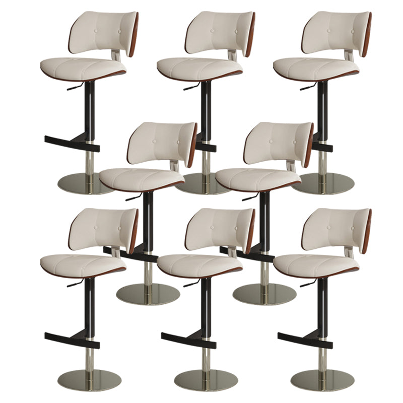Glam Style Metal Bar Stool Footrest Counter Stool for Living Room