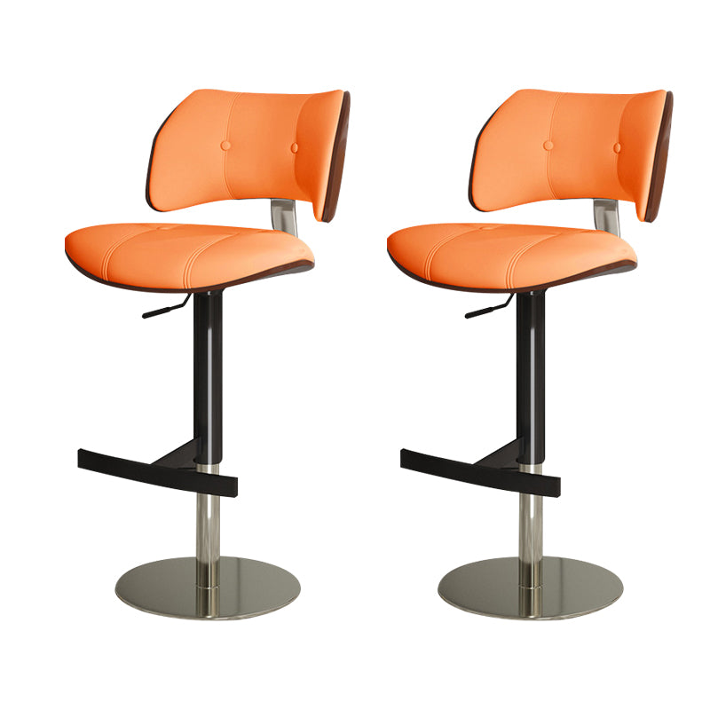 Glam Style Metal Bar Stool Footrest Counter Stool for Living Room