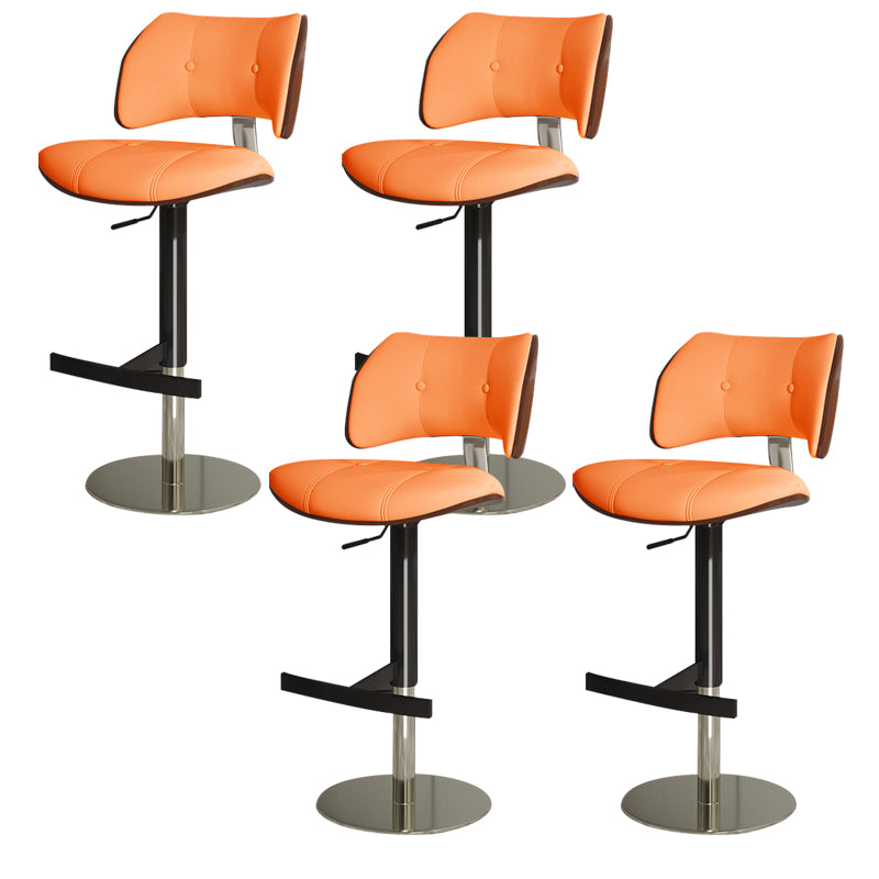 Glam Style Metal Bar Stool Footrest Counter Stool for Living Room