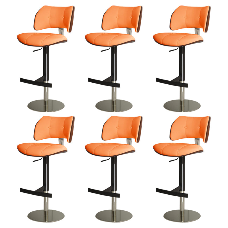 Glam Style Metal Bar Stool Footrest Counter Stool for Living Room